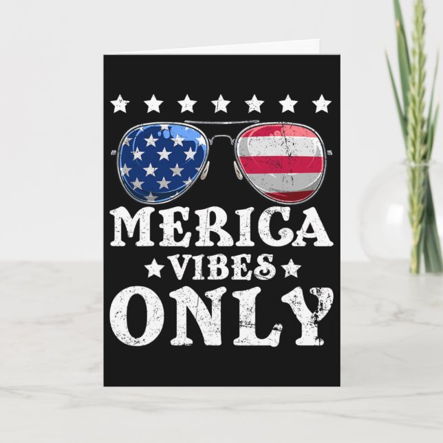 Roliga Merica-vibbar Endast amerikansk flagg Singl Kort (Framsida)