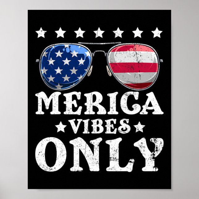 Roliga Merica-vibbar Endast amerikansk flagg Singl Poster (Framsidan)
