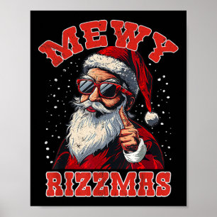 Roliga Mewy Rizzmas Tomte Mewing Rizz Mäns Jul Poster
