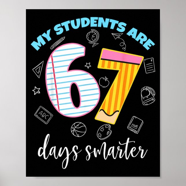 Roliga Mina Elever Är 67 Dagar Smartare Lärare Bar Poster (Framsidan)