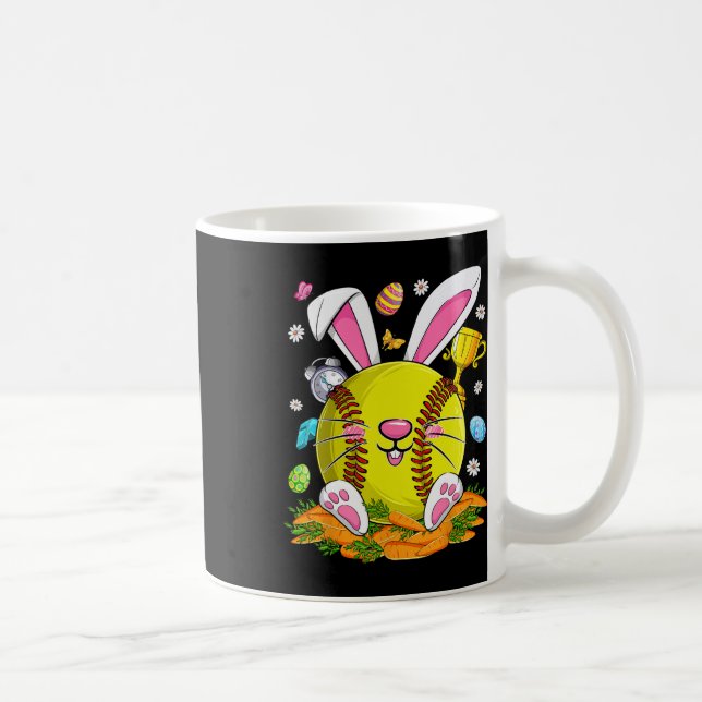 Roliga mjuka och kaninansikte ägg Glad påsk  Kaffemugg (Höger)