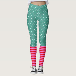 Roliga mönster för randar för popkulturpolka dots leggings