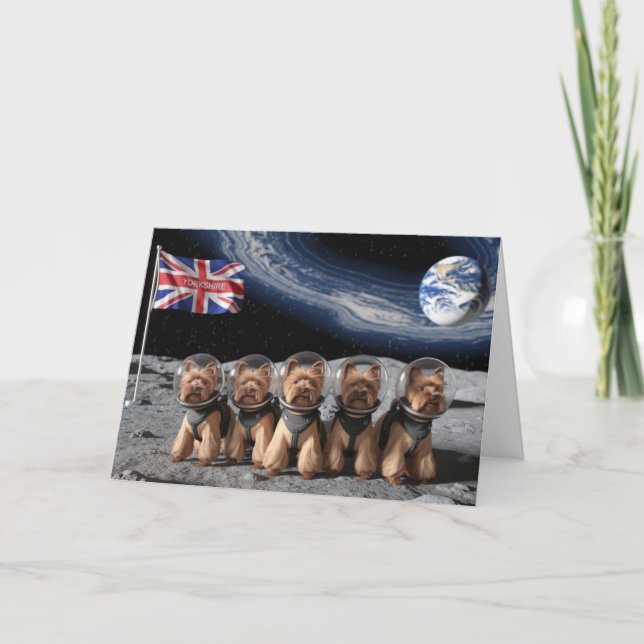 Roliga Moon Yorkies Kort (Framsida)