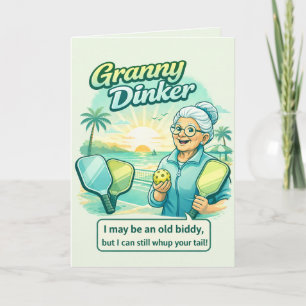 Roliga Mormor Dinker Pickleball Roligt Kort