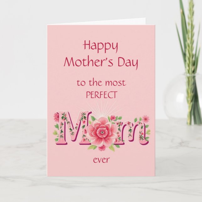 Roliga mors dag-blommor till den perfekta mamman kort (Framsida)