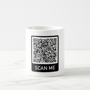 Roliga muggar sökning i QR-kod för sökning i Mugg