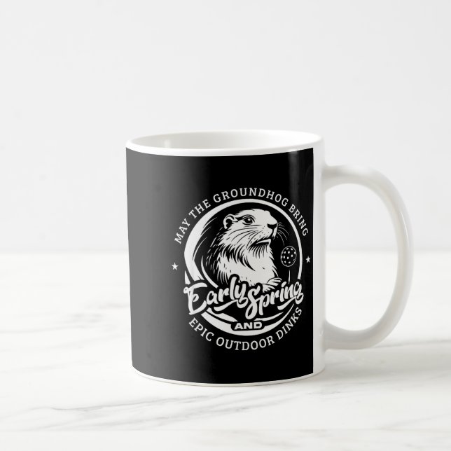 Roliga Murmeldags Tidig Vår För Utomhusplockning Kaffemugg (Höger)