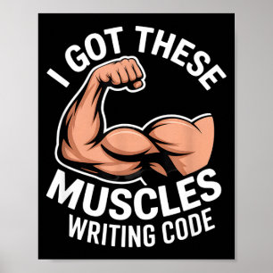 Roliga muskler skriver kod som säger programmerare poster
