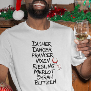 Roliga namn på renar för vin jul firande t shirt