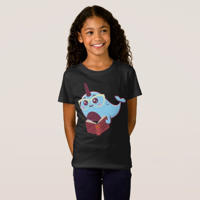 Roliga Narwhal med bokskjortan - för barn T Shirt (Hel framsida)