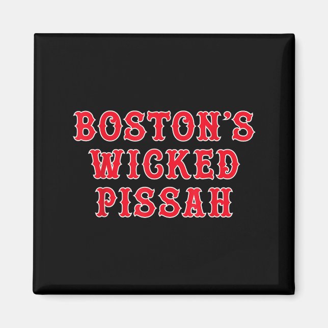 Roliga New England Bostons elaka Ah  Magnet (Framsidan)