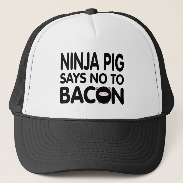 Roliga Ninja grisnågot att säga inte till bacon Keps (Framsida)