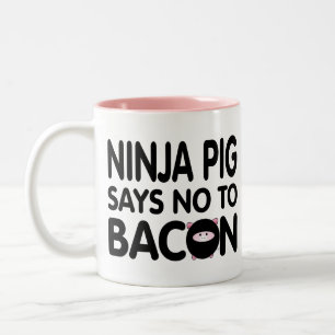 Roliga Ninja grisnågot att säga inte till bacon Två-Tonad Mugg