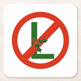 Roliga Noel "inget L" jul kvadrerar pappert Underlägg Papper Kvadrat