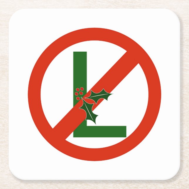 Roliga Noel "inget L" jul kvadrerar pappert Underlägg Papper Kvadrat (Framsidan)