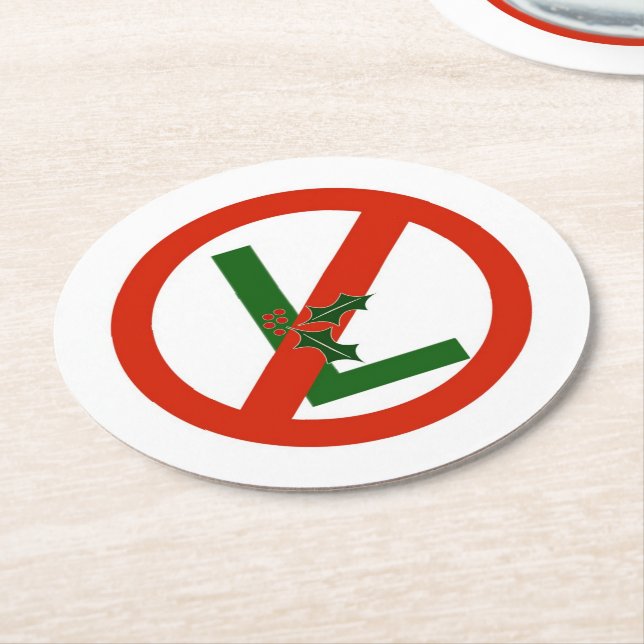 Roliga Noel "inget L" julpapper dricker underlägg (Vinklad)