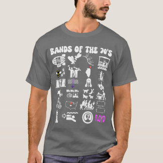 Roliga Nördiska Ikoniska Pop Rock Band från 70-tal T Shirt
