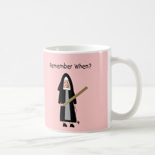 Roliga nunnakort: Nunnor bar linjaler ", Kaffemugg (Höger)