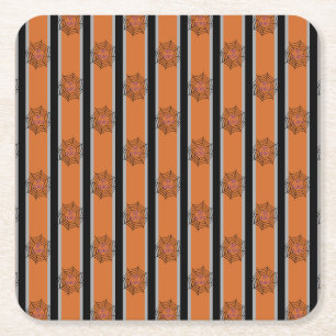 Roliga och fantasifulla halloween spindelnät underlägg papper kvadrat