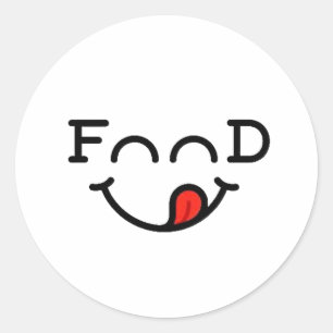 roliga och kreativa matlovers klistermärkesdesign runt klistermärke