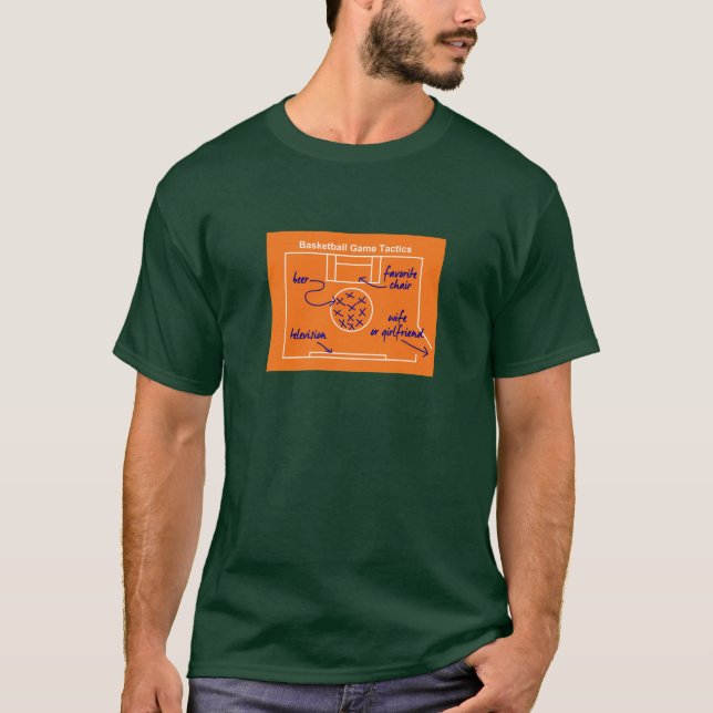 Roliga och original- basketmatchtaktik, t-shirt (Framsida)
