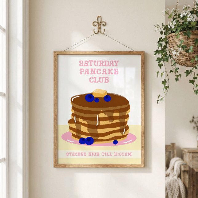 Roliga och Retro Frukostpannkakor Kökskonst Poster (Skapare uppladdad)