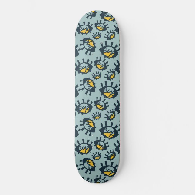 Roliga Ögon Mönster Skateboard (Framsida)