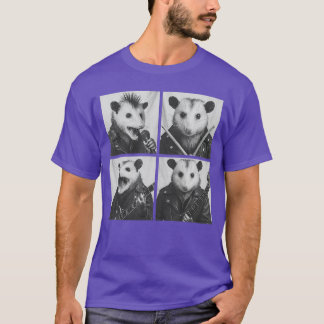Roliga Opossummusiker Djur Rockmusik Emo Pun T Shirt