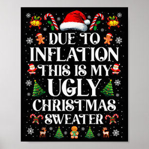 Roliga På Grund Av Inflation Fula Jultröjor För Poster
