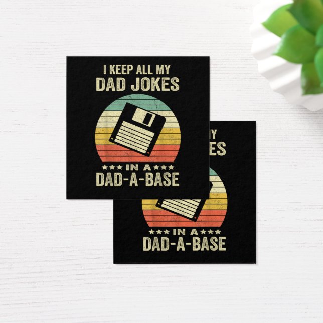Roliga pappaskämt för män i dad-a-Base Fyrkantigt Visitkort (Skivbord)