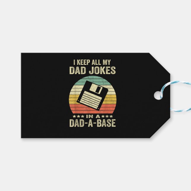Roliga pappaskämt för män i dad-a-Base Presentetikett (Framsidan (Horisontell))