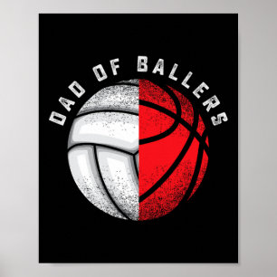 Roliga Pappaspresenter för Volleyboll Basket Son D Poster
