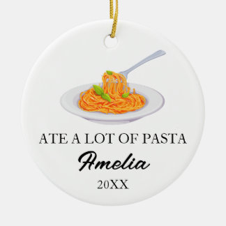 Roliga pastapresenter för kvinnor, Ravioli Spaghet Julgransprydnad Keramik