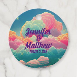 Roliga Pastell Färgad Bomullssocker Moln Gåvor Etiketter