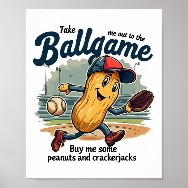 Roliga Peanuts Tar Mig Ut Till Bollspelet Bysebyl Poster (Framsidan)