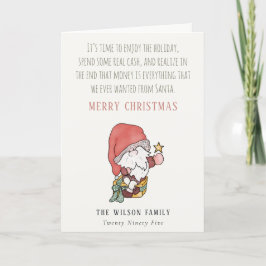 Roliga Pengar Kontant Överflöd Tomte Julönskningar Helgkort