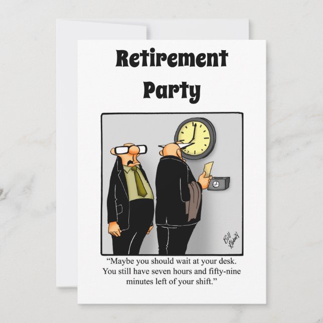 Roliga pensionshumör-festlig inbjudningar (Framsida)