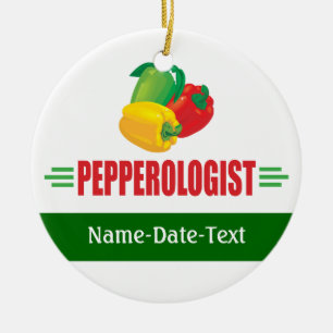 Roliga peppar julgransprydnad keramik