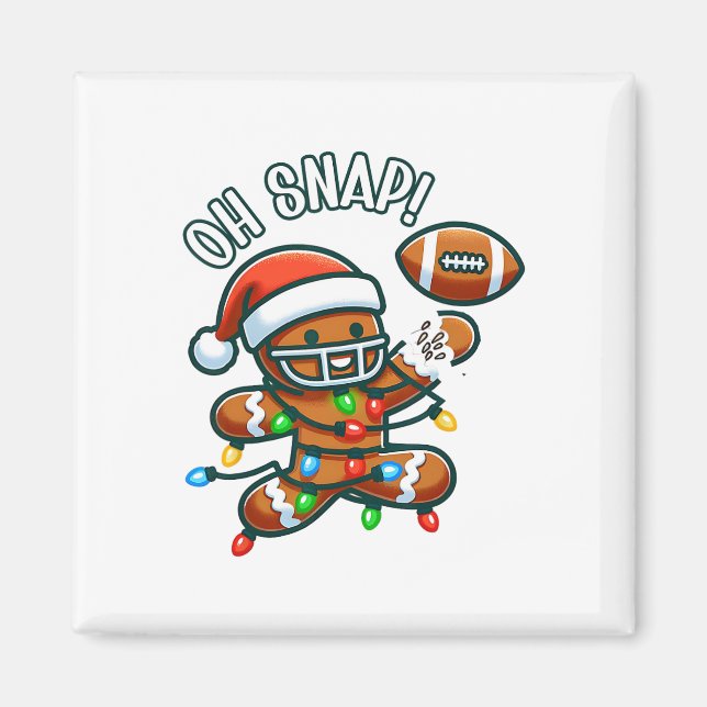 Roliga pepparkaksgubbe pyjamas och Pjs Xmas jul Magnet (Framsidan)