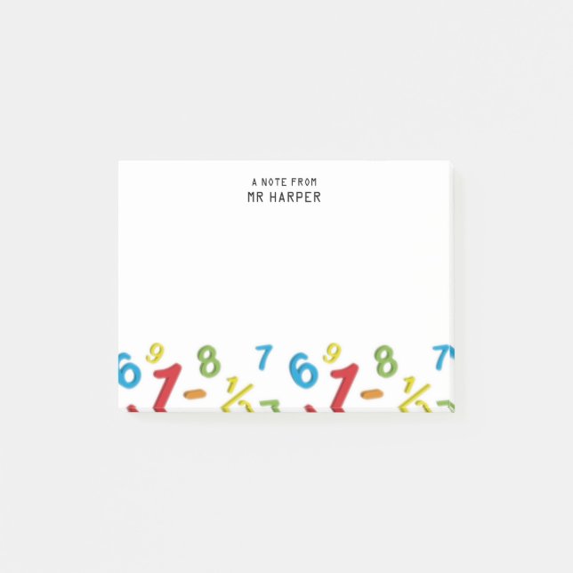 Roliga personliga matematik123-sifferlappar post-it block (Framsida)