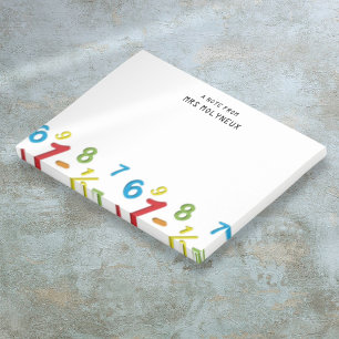 Roliga personliga matematik 123 siffror Post-it-la Post-it Block