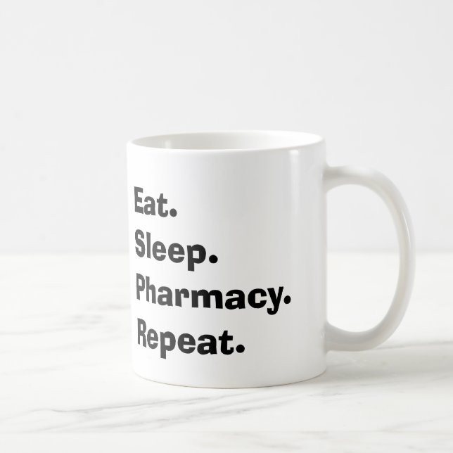 Roliga Pharmacistgåvor "äter, sovar, apotek… ", Kaffemugg (Höger)