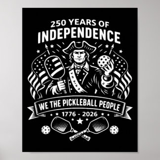 Roliga Pickleball-folket 250 År USA Juli 4e Poster