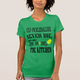 Roliga Pickleball gammala Pickleballers dör aldri Tee Shirt
