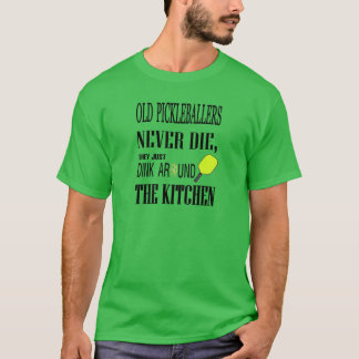 Roliga Pickleball gammala Pickleballers dör aldrig T-shirt