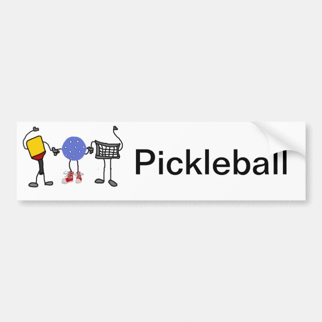Roliga Pickleball tecknade figurer Bildekal (Framsidan)