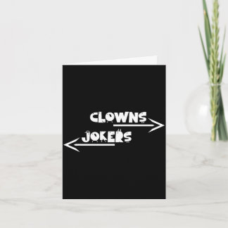 Roliga pilar riktning clowner till vänster jokrar  kort