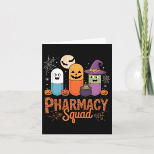 Roliga Piller Apotek Farmaceut Team Söt Hallowe Kort