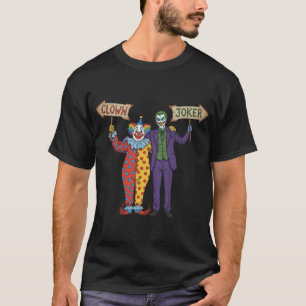 Roliga pilriktning Clowner till vänster Jokrar til T Shirt