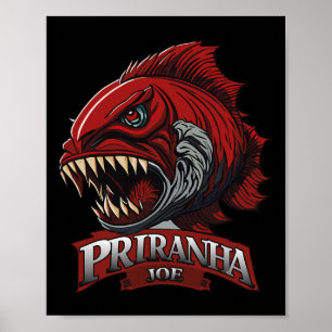 Roliga Piranha-joe Älskare Gåvor Perfekt Kläder Poster